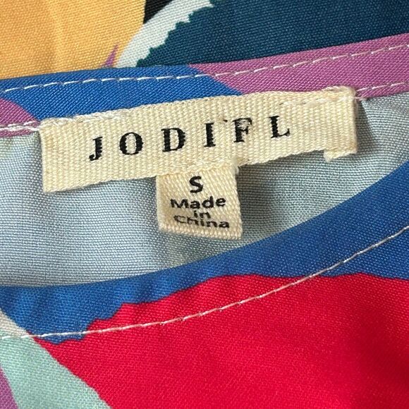 Jodifl Abstract Multi Color Ballon Sleeve Top Shirt Size S - Picture 6 of 15